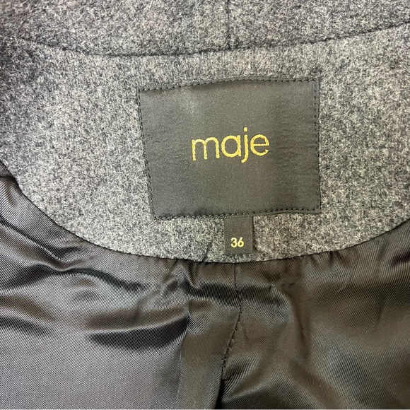 Maje Grey Wool Coat - Picture 3 of 7